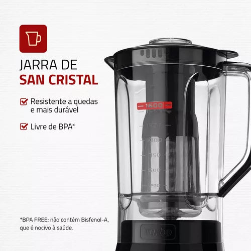 Liquidificador Turbo Power 2,2 L Potência De 550w  Mondial 110v