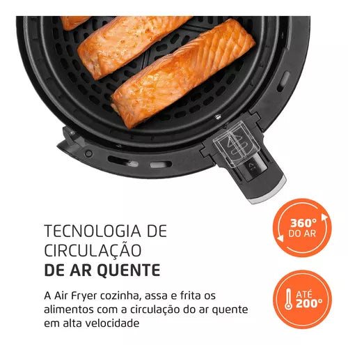 Fritadeira Sem Óleo Air Fryer 3,5L Mondial Preto/Inox (PROMO BLACK)