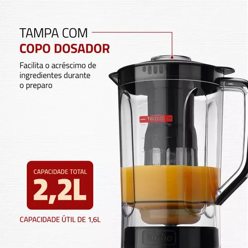 Liquidificador Turbo Power 2,2 L Potência De 550w  Mondial 110v