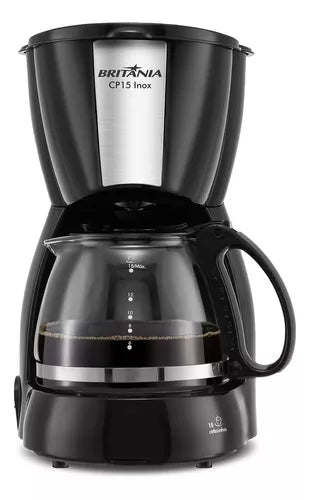 Cafeteira Britânia Cp15 Vidro Preto Com Inox 127V