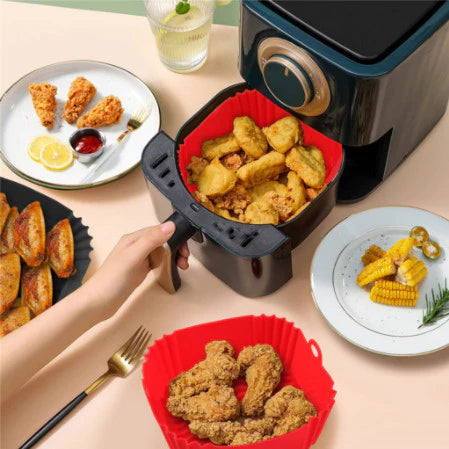 KIT Formas de Silicone Quadrada Antiaderente Air Fryer e Forno